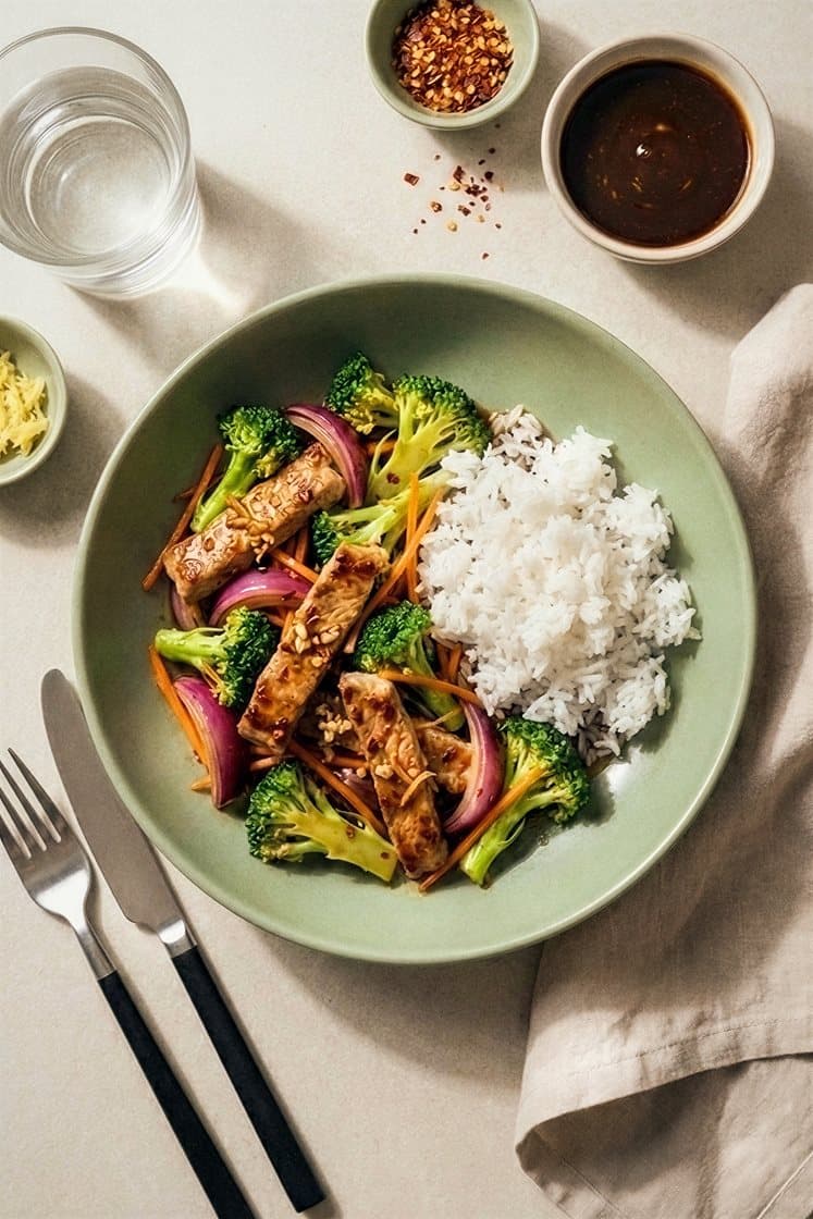 Hoisin chili wok med fläsk, broccoli och vitlök