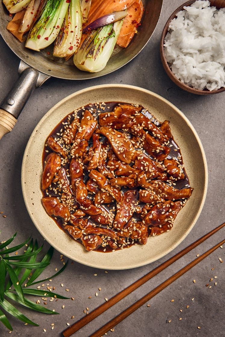 Bjärekyckling teriyaki - Sojastekt kyckling med sesamstekt pak choy