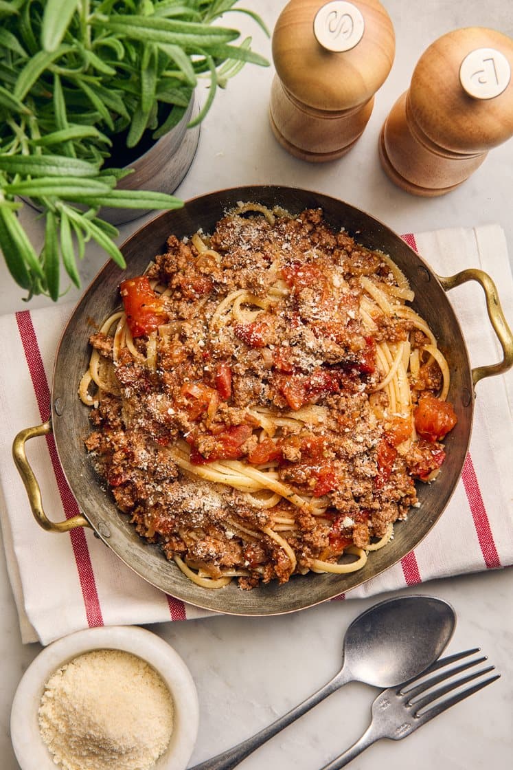Pasta Bolognese med parmesan